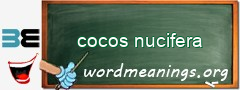WordMeaning blackboard for cocos nucifera